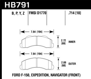 Ford F-150 Brake Pads - Front - Hawk Performance - HPS 5.0 - `14-`16